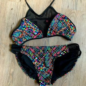 Bright print bikini set
